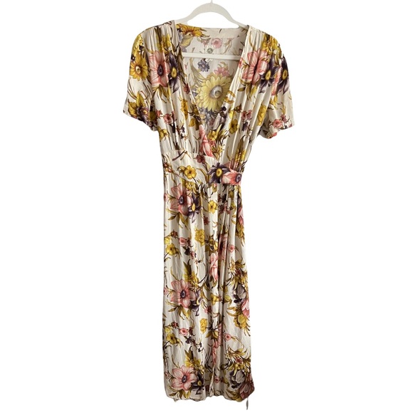 Anthropologie tiny wrap sunflower dress - Picture 3 of 11